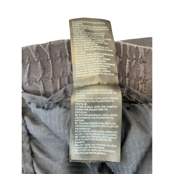 H&M Regular Fit Mens Cropped Pants 34/32 Linen & Polyester Blend Elastic Waistba - Picture 7 of 10